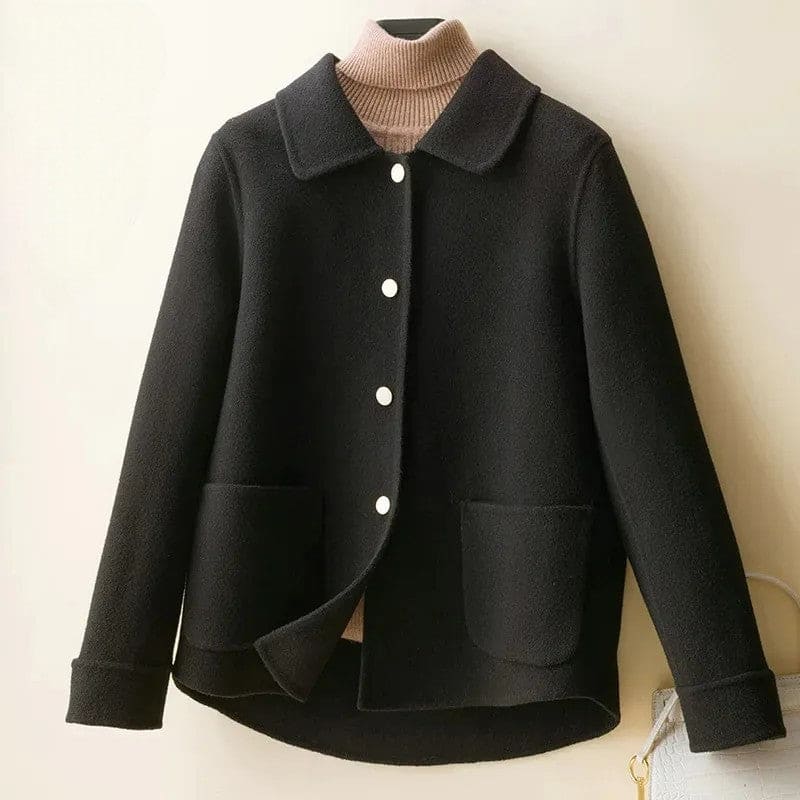 Alannah | Short Coat With Rounded Collar and Curved Patch Pockets