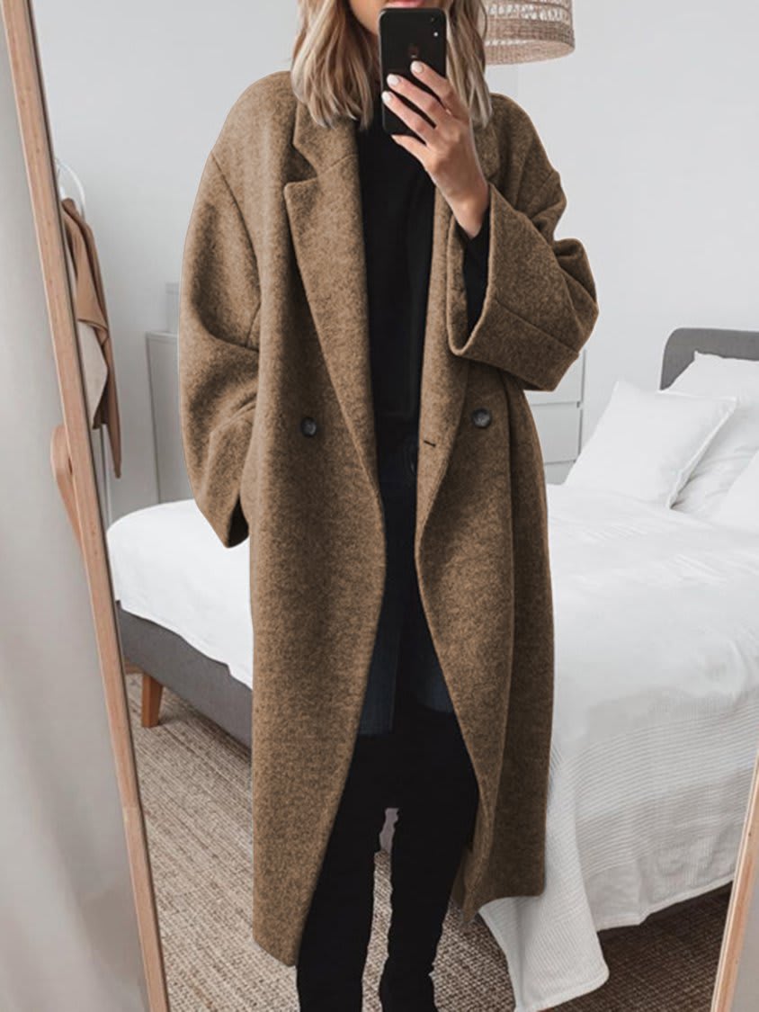 Denise | Longline Oversized Lapel Coat with Drop Shoulders