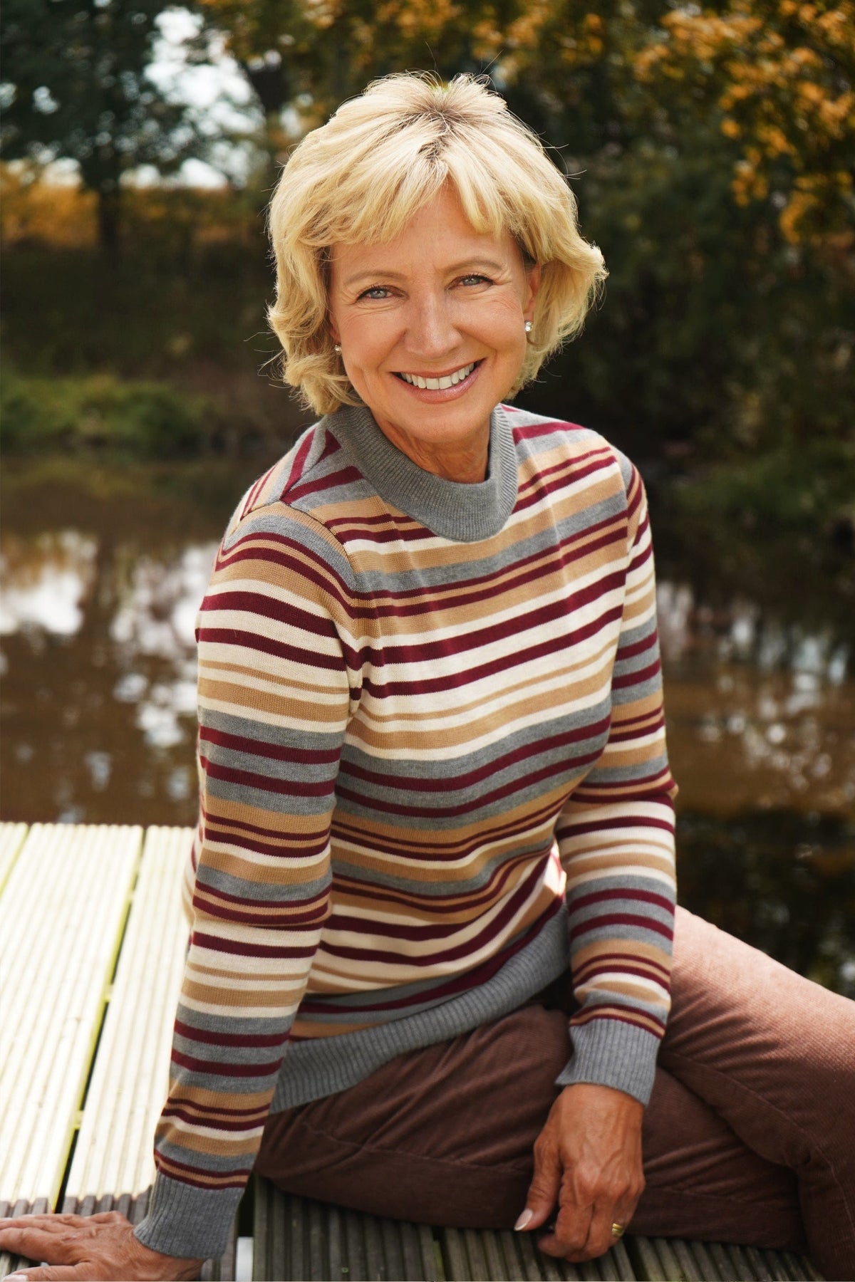 Grainne | Striped Crew Neck Long Sleeve Knit Jumper