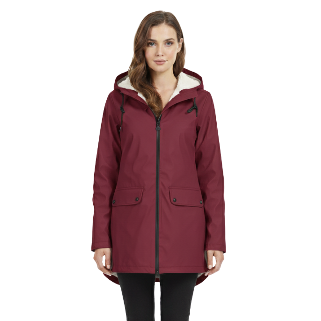 Maura | Hooded Rain Jacket With Fishtail Hem