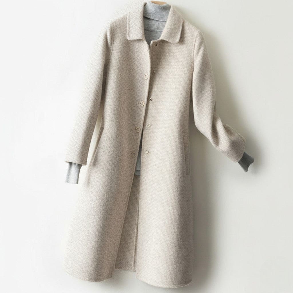 Fionnuala | Longline Button Front Coat With a Relaxed Silhouette