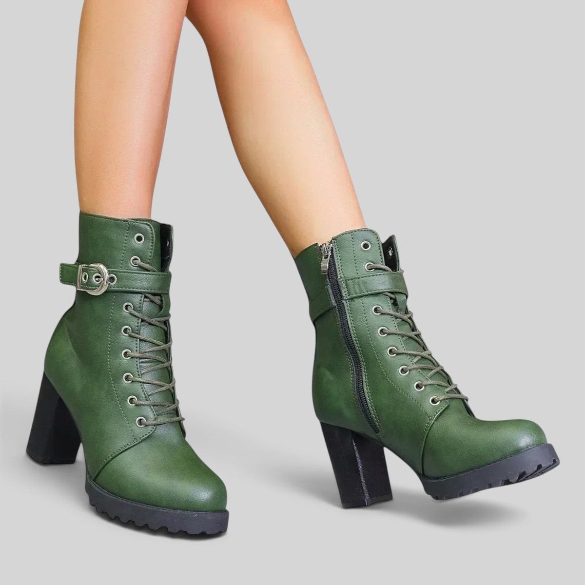 Emma | Women's Lace-Up Block Heel Ankle Boots