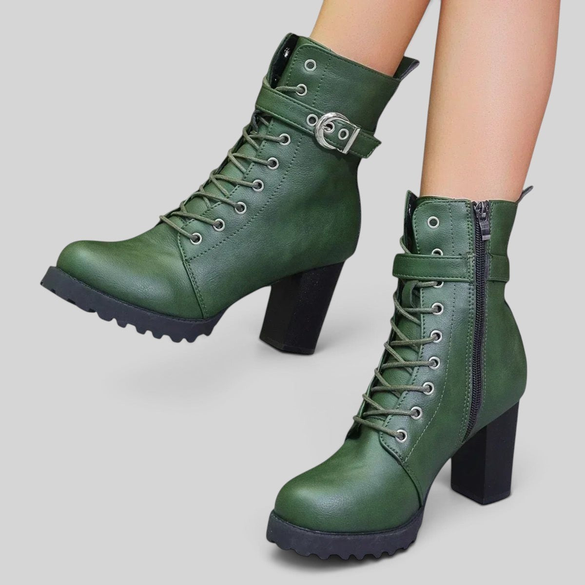 Emma | Women's Lace-Up Block Heel Ankle Boots