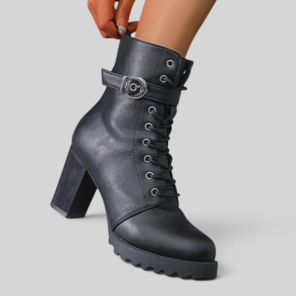 Emma | Women's Lace-Up Block Heel Ankle Boots