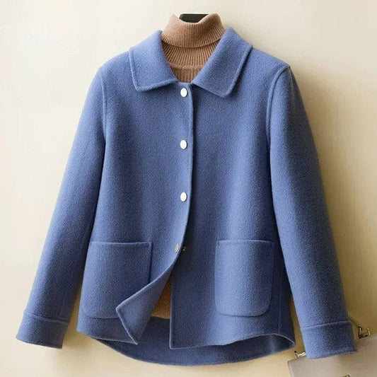 Alannah | Short Coat With Rounded Collar and Curved Patch Pockets