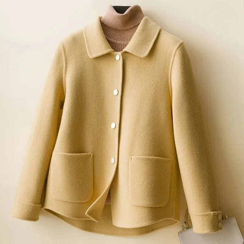 Alannah | Short Coat With Rounded Collar and Curved Patch Pockets