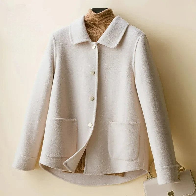 Alannah | Short Coat With Rounded Collar and Curved Patch Pockets