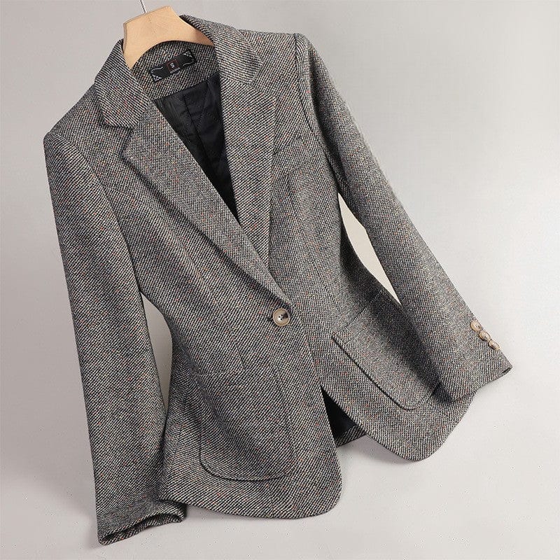 Ava | Tailored Blazer With Notched Lapels And Speckled Finish