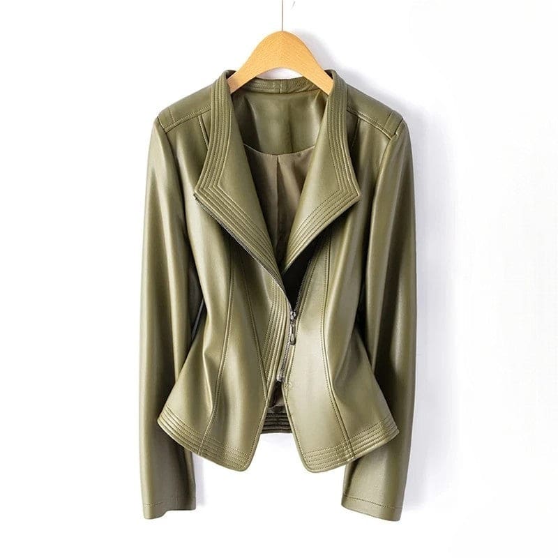 Orlaith | Moto Jacket With Asymmetrical Zip And Structured Collar