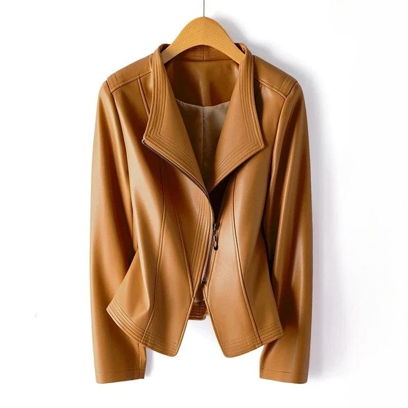 Orlaith | Moto Jacket With Asymmetrical Zip And Structured Collar
