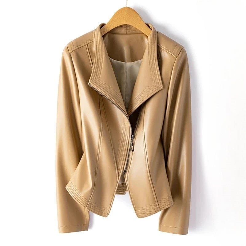 Orlaith | Moto Jacket With Asymmetrical Zip And Structured Collar