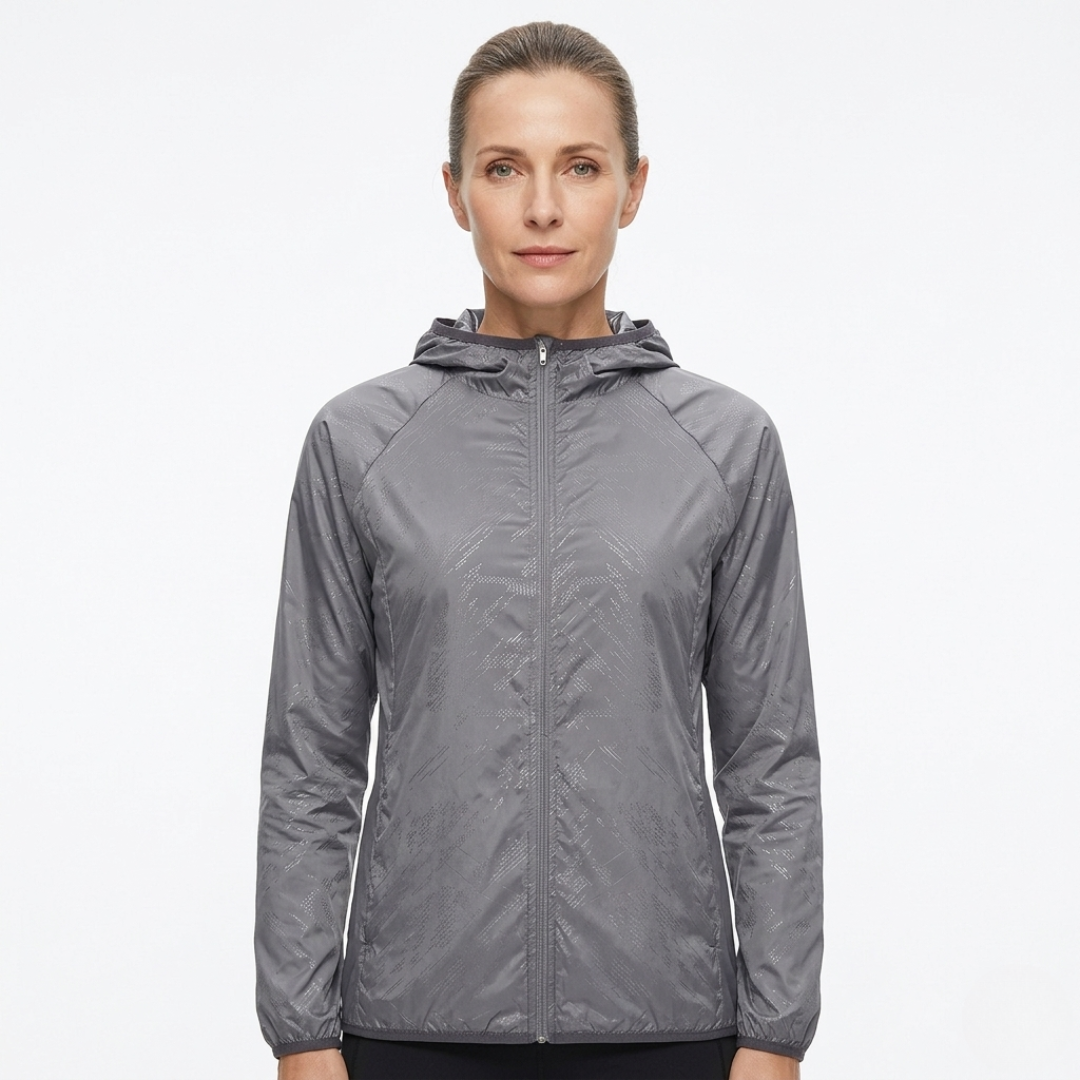 Holly | Packable Hooded Cycling Jacket With Zip Front