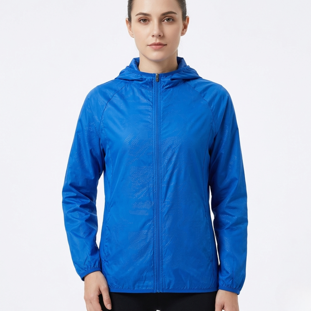 Holly | Packable Hooded Cycling Jacket With Zip Front