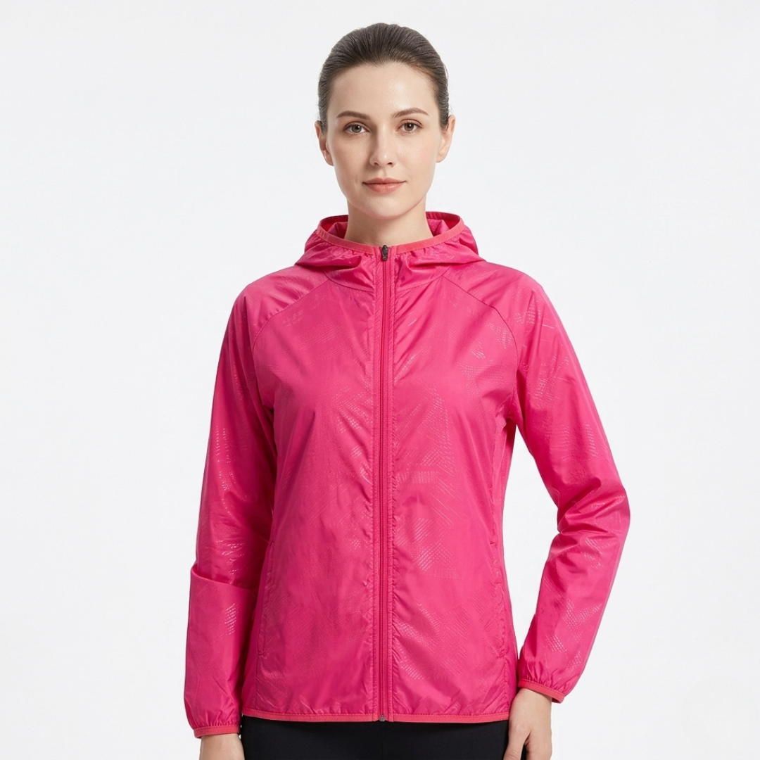 Holly | Packable Hooded Cycling Jacket With Zip Front