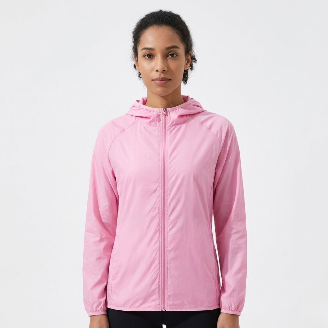 Holly | Packable Hooded Cycling Jacket With Zip Front