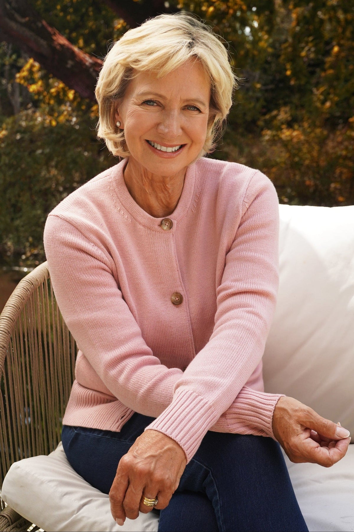 Isabelle | Round Neck Button Front Knit Cardigan with Ribbed Cuffs