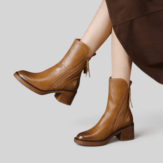 Niamh | Women's Side-Zip Block Heel Ankle Boots
