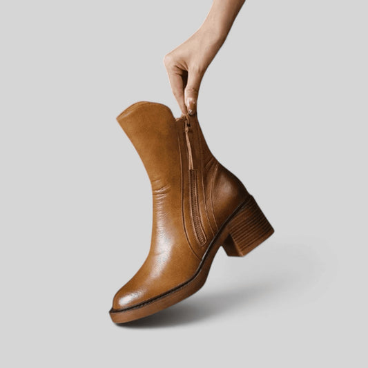 Niamh | Women's Side-Zip Block Heel Ankle Boots