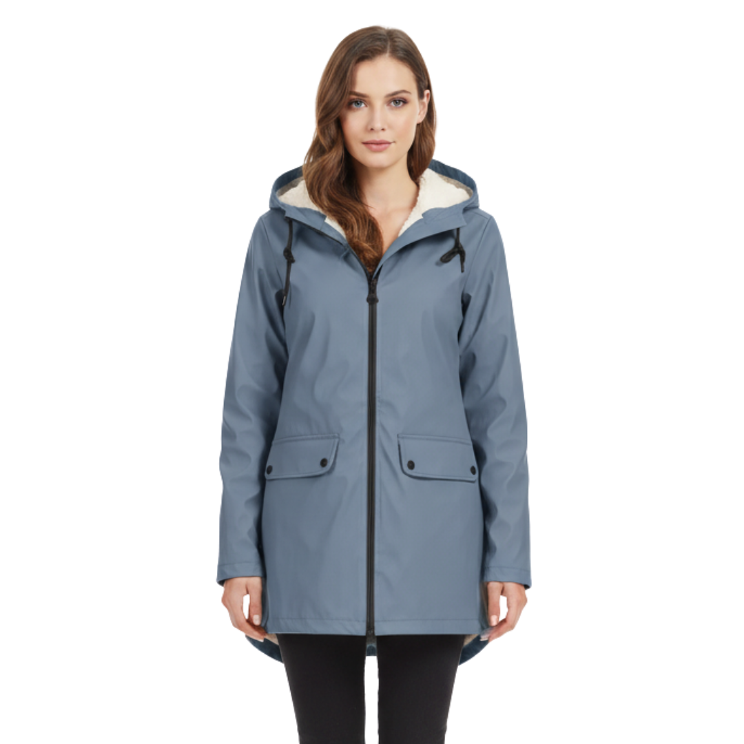 Maura | Hooded Rain Jacket With Fishtail Hem