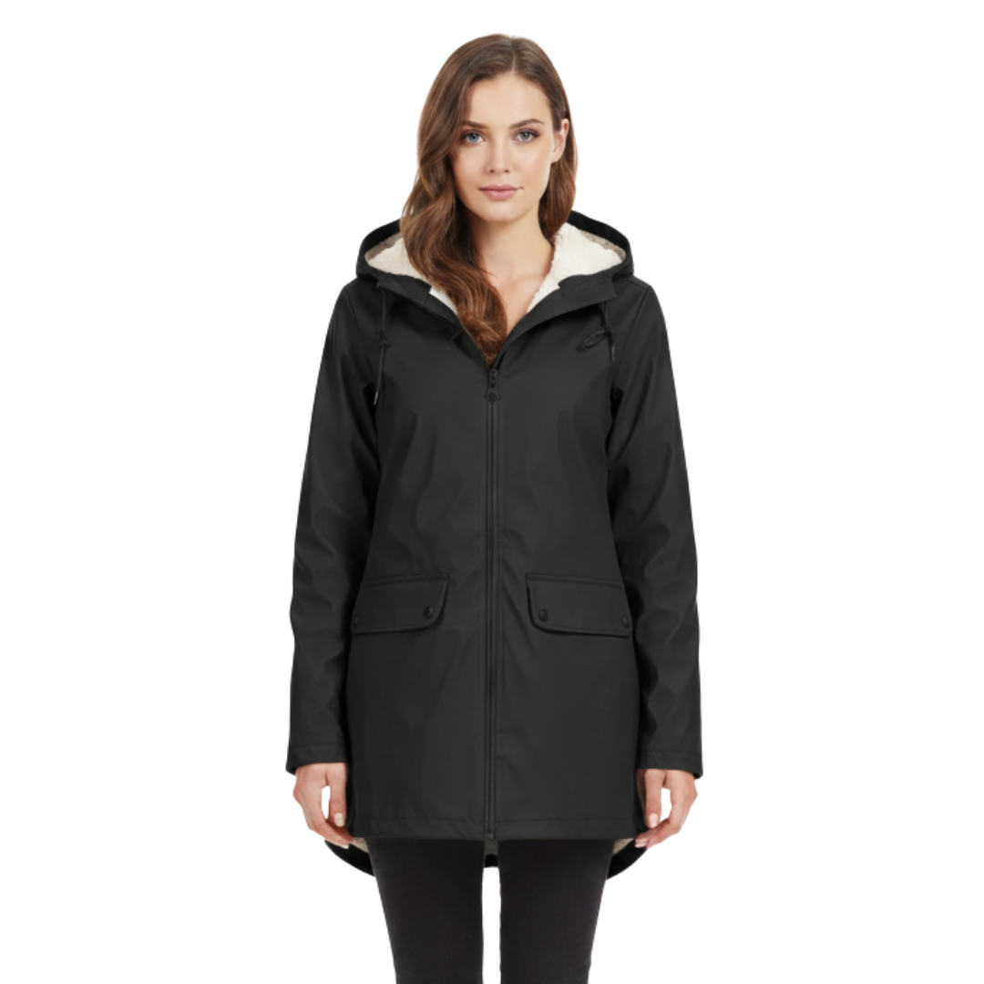 Maura | Hooded Rain Jacket With Fishtail Hem