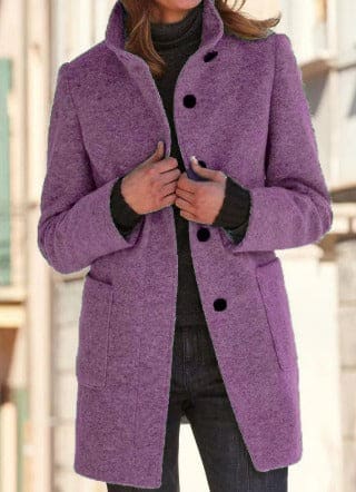 Suzanne | Stand Collar Single Breasted Longline Coat